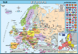 Evropa - politická mapa | XL (100x70 cm), XXL (140x100 cm), A3 (42x30 cm), bez lišt