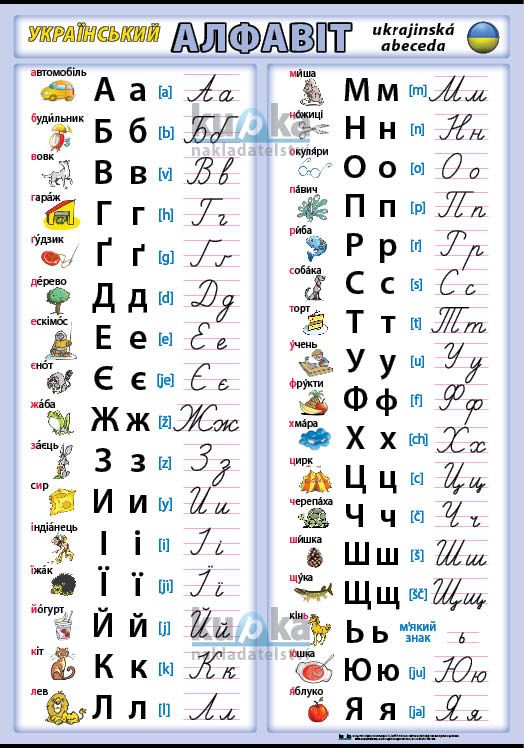 Ukrajinská abeceda nakladatelství Kupka