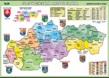 Slovenská republika - administrativní mapa | XL (100x70 cm), XXL (140x100 cm), A3 (42x30 cm), bez lišt, A4 (30x21 cm), bez lišt